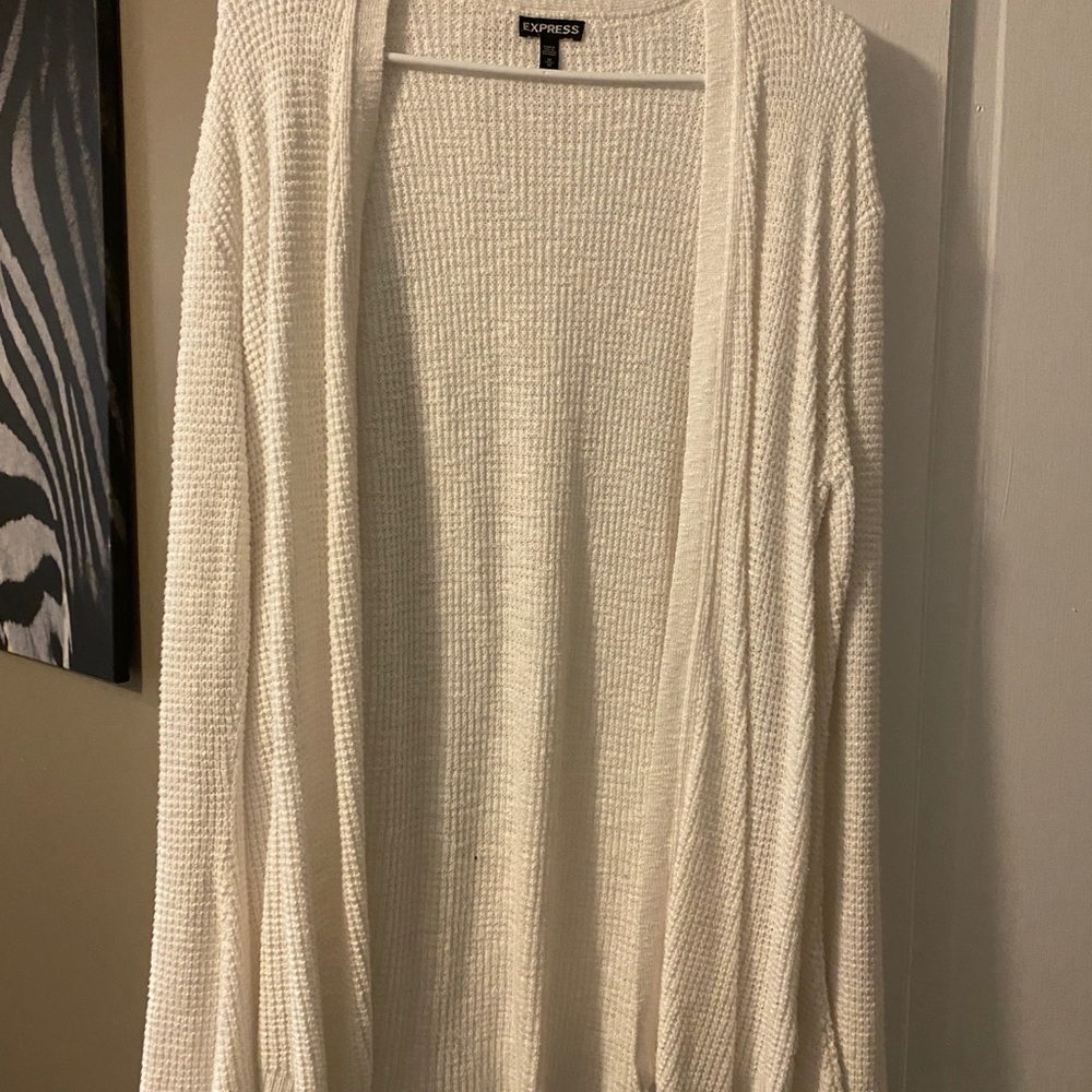 Waffle knit cardigan